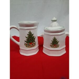 Vintage Pfaltzgraff Christmas Heritage Sugar & Creamer Serving Set Discontinued